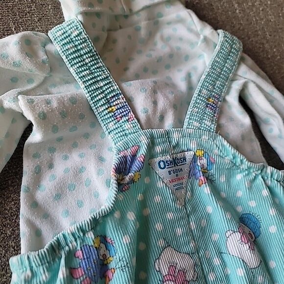 Vtg Osh Kosh Bgosh Snowman Courderoy Overalls Matching Turtleneck Snowball Feet - Picture 13 of 14